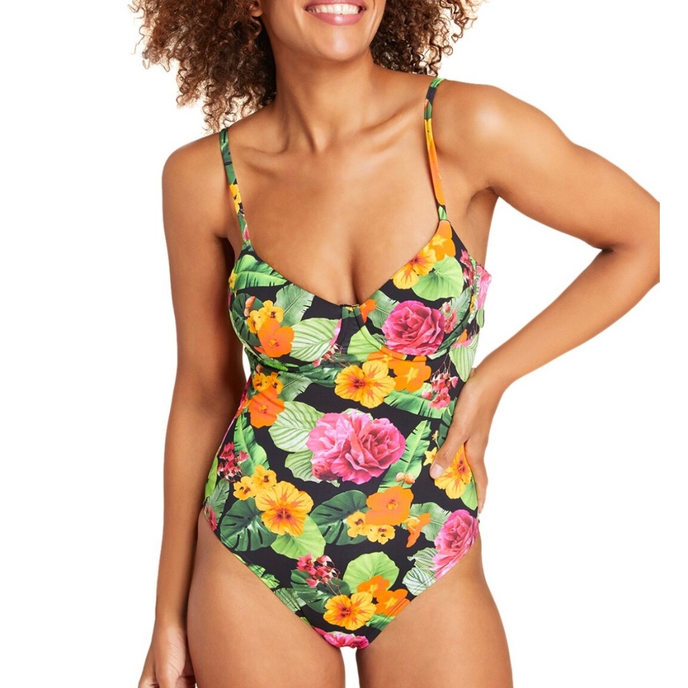 Andie One Piece swimsuit- tropical floral limited edition NWT large